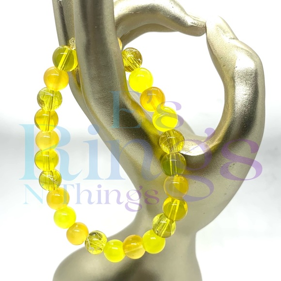 E’s Bead Central Jewelry - [Sun Shine] Pretty Stretchy Glass Beaded Bracelet